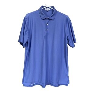 Peter Millar Summer Comfort Men's Polo Shirt M Light Blue Starburst AOP RN100308